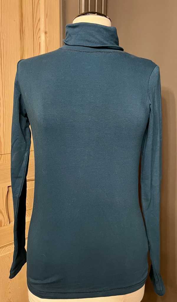 OUTLET-Tee-shirt col roulé Made in sens coloris BLEU